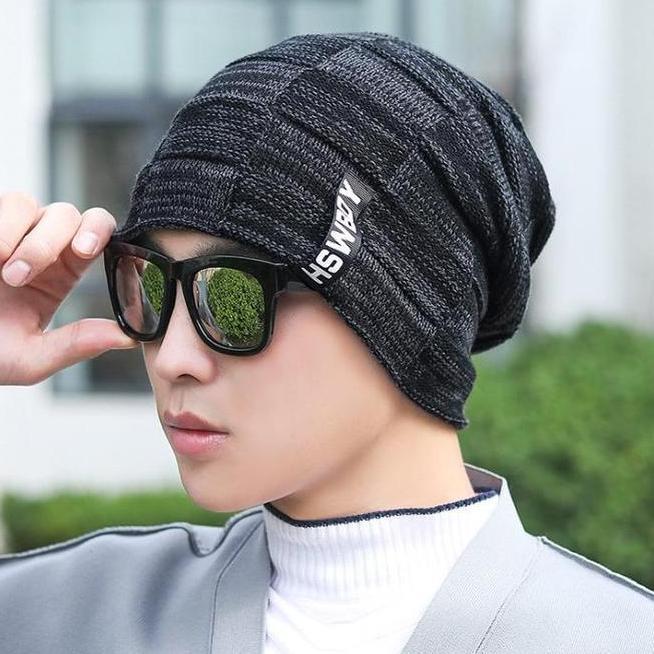 Caramel Kupluk Pria Wanita Rajut Hswboy Beanie Hat Outdoor Topi Hiking Gunung Caps Korea