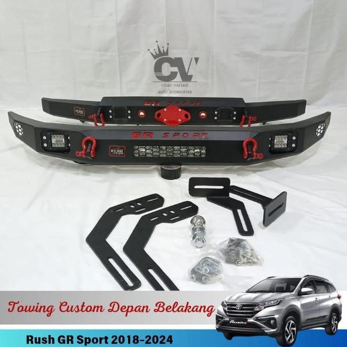 Paket Besi Towing Depan Belakang Custom All New Rush GR Sport 2018 - 2025 Emboss terlaris
