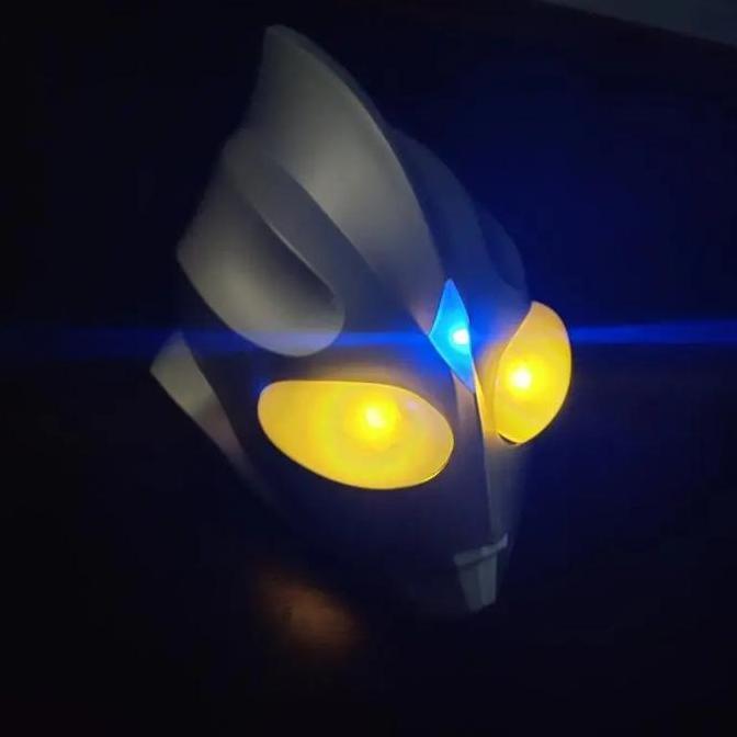 MONTMERY Topeng Helm Ultraman Tiga Mainan Topeng Ultraman Tiga Tactile Switch Untuk Cosplay