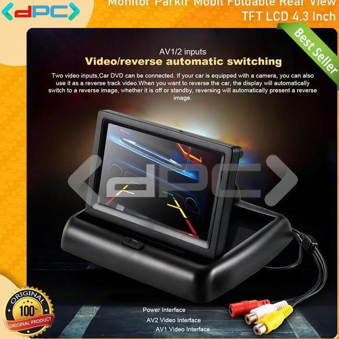 Promo Monitor Lcd Tft 4.3 Inch Untuk Parkir Mobil Foldable Rear View