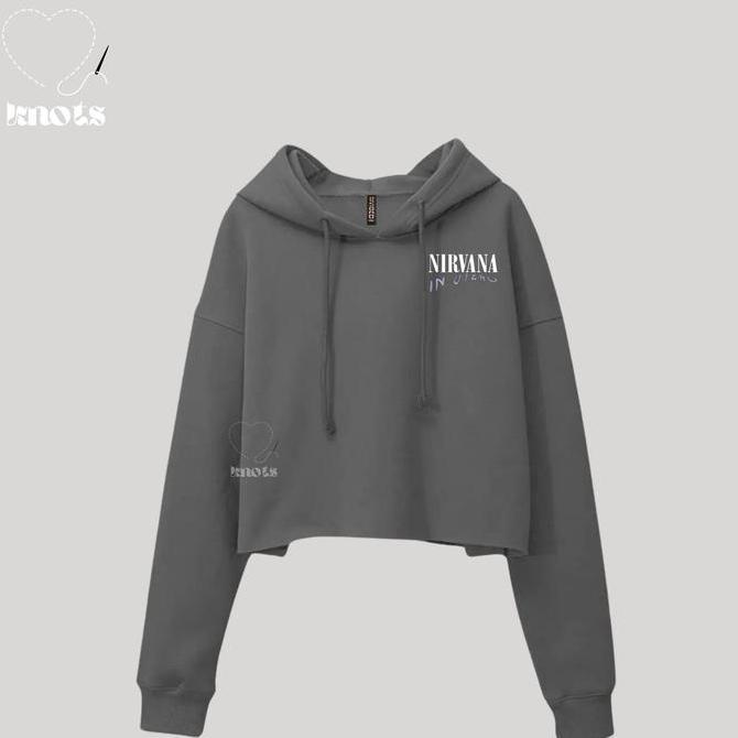 Nirvana Crop Hoodie (Grey Edition) Lembut BS