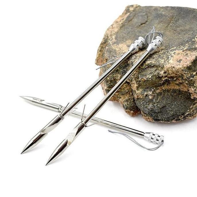 NEZGEFIG Ujung Panah Ikan Stainless Steel Metal Chrome Aksesori Mata Pancing Tiga Sisi Anti Karat Ku