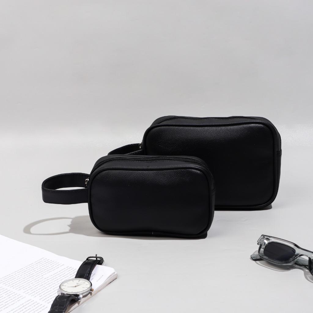 Clutch Pouch Serbaguna Pria Bahan Kulit Premium Tebal Anti Air Ukuran Besar