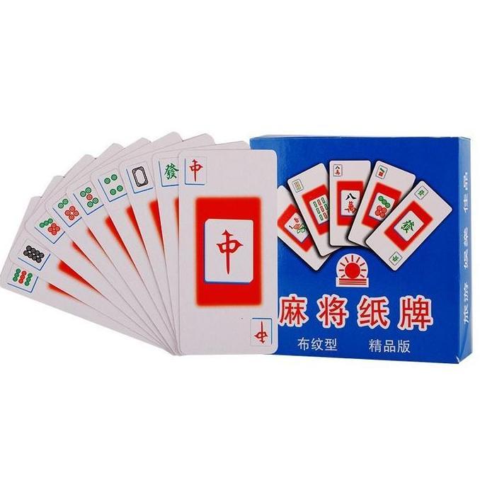 IDSTORE Mahjong Playing Cards Kartu Mahjong Tradisional Cina Mah Jong Kertas