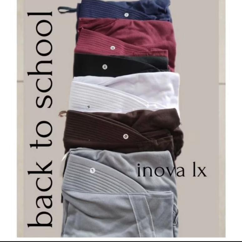 premium kerudung sekolah hijab serut  inova model lx / hijab sekolah serut samping / jilbab rabbani 