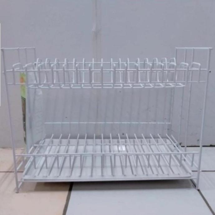SIMBASUN : RAK PIRING & GELAS KAWAT SUSUN 2 + NAMPAN ROSE 394 T TRAY