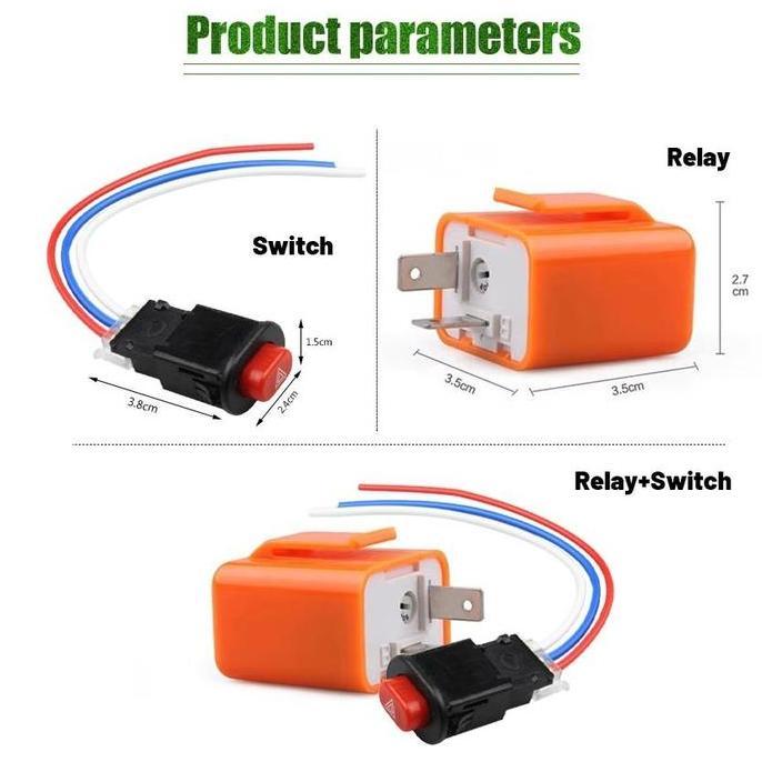 IDSTORE Flasher Sein Bunyi Motor LED dengan Pengaturan Kecepatan Kedip Saklar On Off Lampu Hazard un