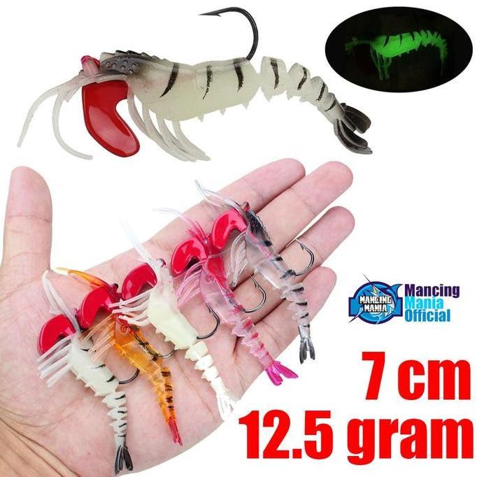 MANCING MANIA Umpan Pancing Udang Karet Jig Head Cast Jig Untuk Memancing Casting Pancing Softlure