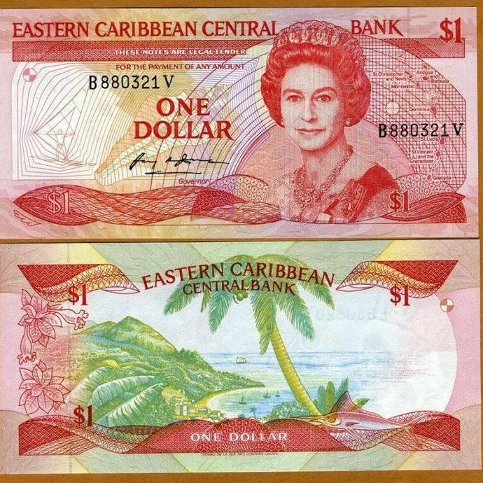 Eastern Caribbean 1 Dollar 1988 (1989) ST. Kitts