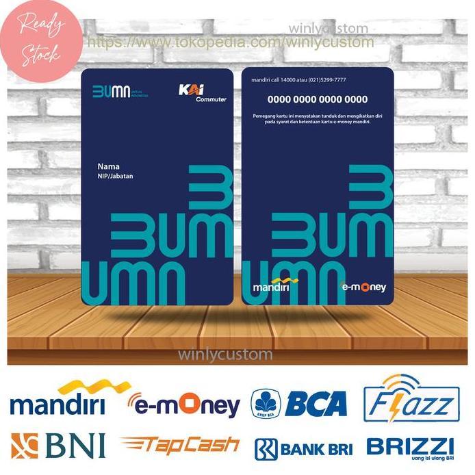 E-MONEY ETOLL ID CARD BUMN KAI COMMUTER MANDIRI BCA BNI BRI - 2 SISI