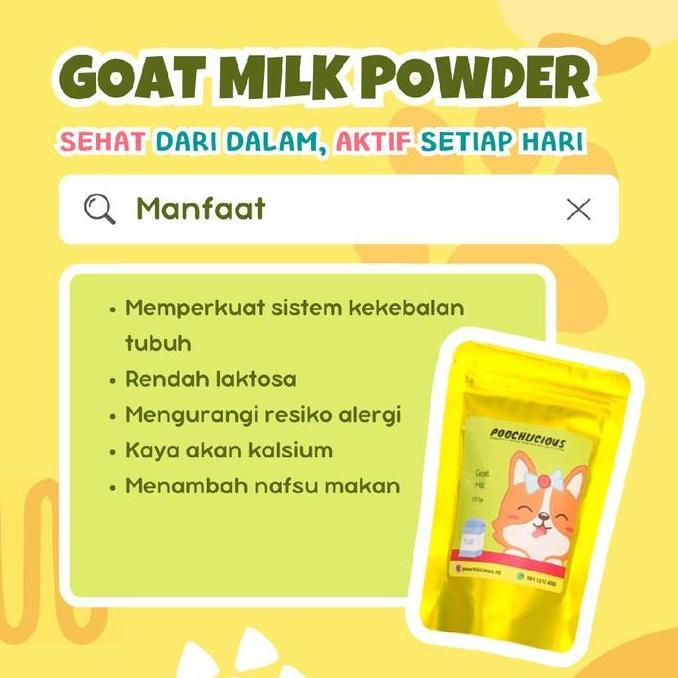Poochlicious Dog Goat Milk / Susu Kambing Anjing Puppy Hingga Dewasa / Dog Milk / Susu Kambing Bubuk