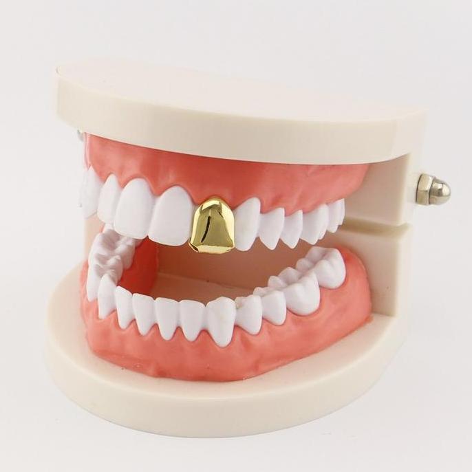 IDSTORE Gigi Emas Palsu Grillz Gigi Perak Hip Hop Style Gigi Hiphop Gigi Emas Gigi Palsu Perak