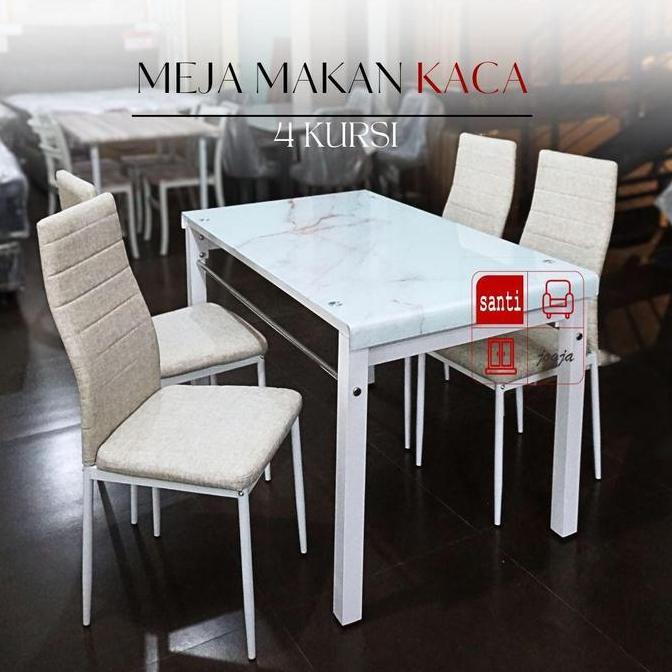 Terlaris Meja Makan Minimalis Kaca Hitam/Putih 002
