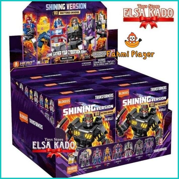 Blokees Transformers Shining Version 03 Shattered Universe 1 Box Isi 6 Pcs Karakter Gladiator Megatr