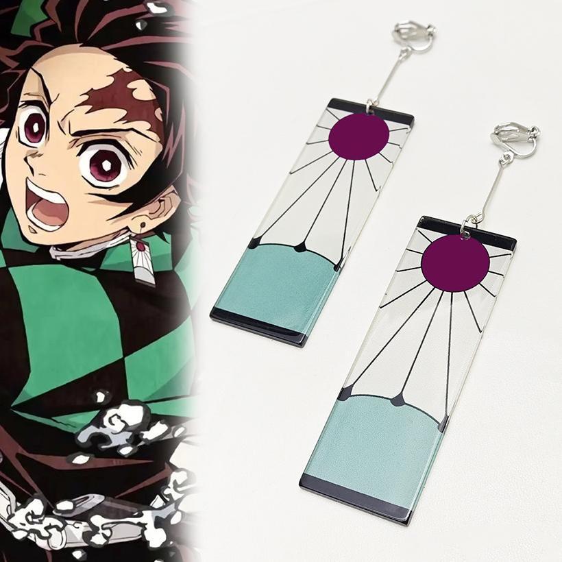 Aksesoris Anting Anime Hanafuda Tanjiro Demon Slayer Kimetsu no Yaiba