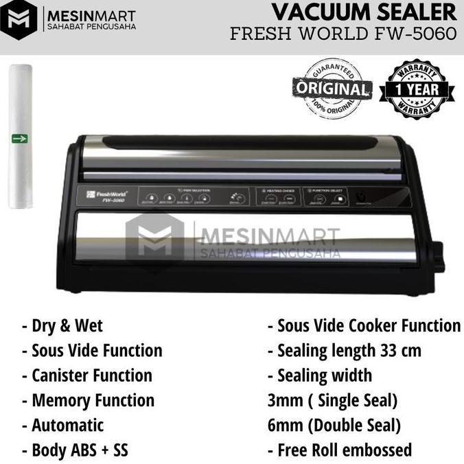 Vacuum Sealer Mesin Pengemas Vakum Komersial FRESH WORLD FW-5060