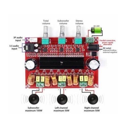 TPA3116D2 2.1 Amplifier Class D 2x50W Stereo + 100W Subwoofer TPA3116