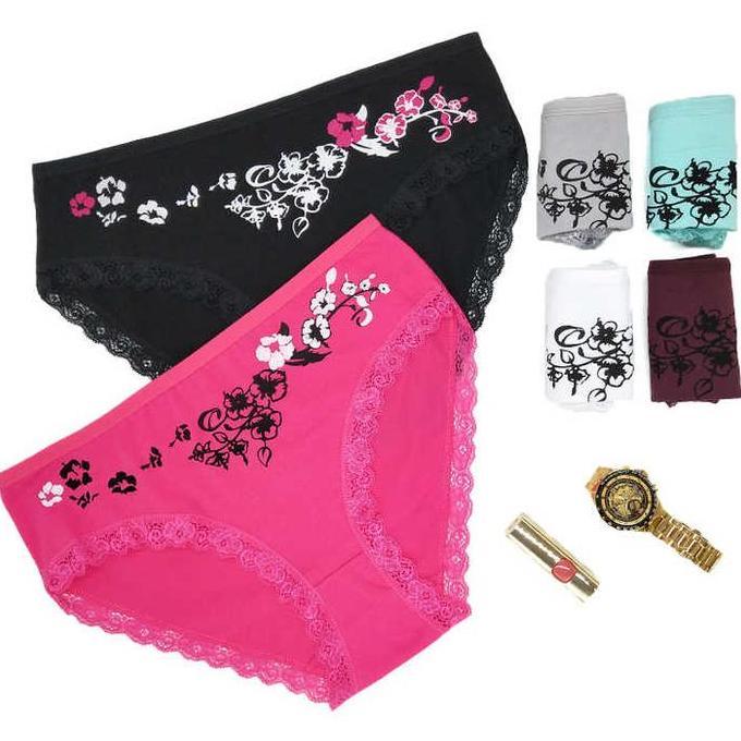 CELANA DALAM WANITA-CD SEXY JUMBO IMPORT PREMIUM 95% KATUN +5 % SPANDEX ADA RENDA PINGGIR #89361 Nya