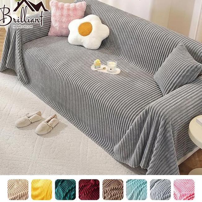 Selimut Sofa Rabbit Thermal Blanket Soft Blanket Selimut Dewasa Halus Motif Polos Embos Sarung Sofa