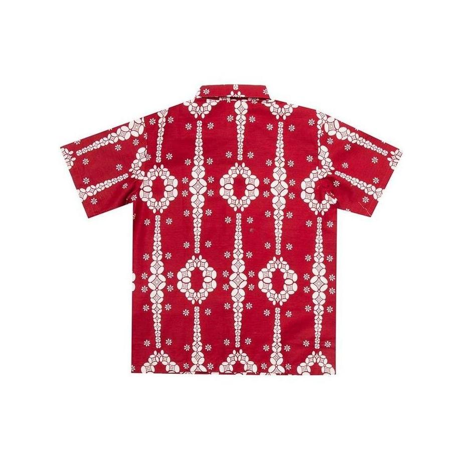 Arjuna Weda Hem Batik Anak Motif Kawung Baris - Bahan Katun | Lengan Pendek | Kantong Depan
