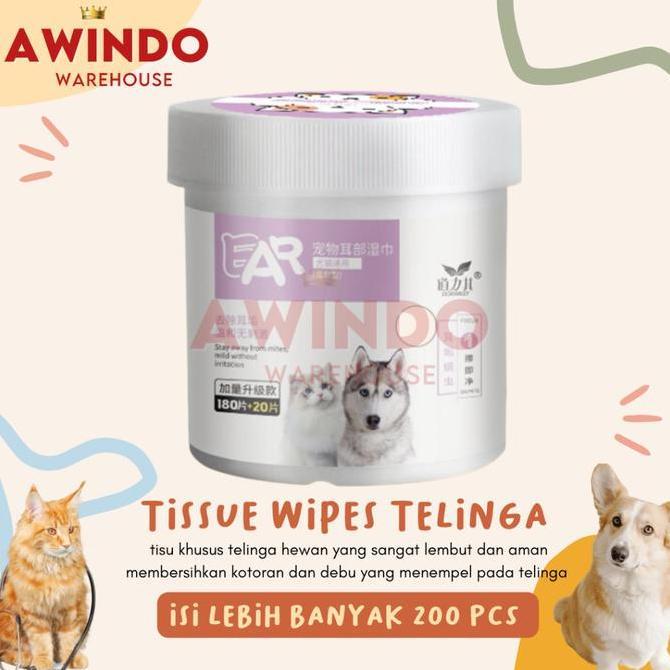 TISU PEMBERSIH TELINGA - Tissue Basah Pembersih Telinga Kucing Anjing
