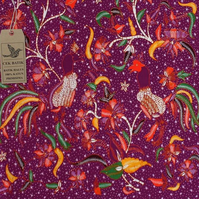 [] Kain Batik - Motif Ayam Jago Madura (Ungu)