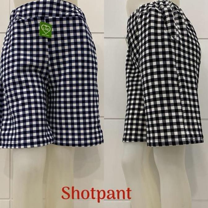 Terbaru celana pendek shot wanita/pria bahan waffel motif kotak Shorts Dewasa
