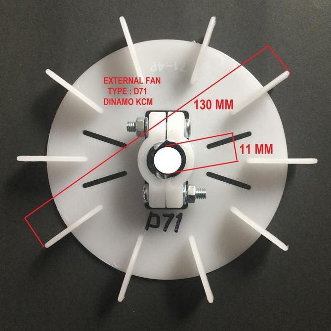 Rcg- Kipas Dinamo D71 As 11Mm Jepit Kipas Electro Motor Teco Kipas Motor External Fan