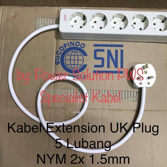 Kabel Extension UK Plug 5 Lubang Stabilizer Ups Prolink 2000 - 3000 Va