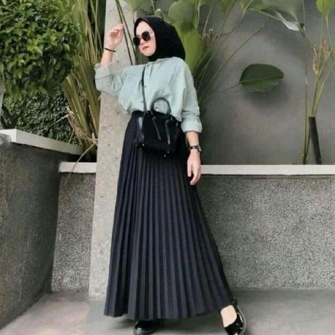 Diyahabadi73 - Rok Plisket Koshibo Standar Dewasa Coklat Abu Panjang Hitam Putih Bawahan Wanita Prem