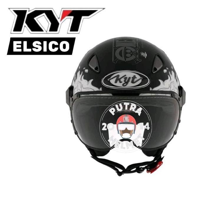 Helm Kyt Elsico Solid Motif One Pich Gear 5 Balck Dof helm Half Face