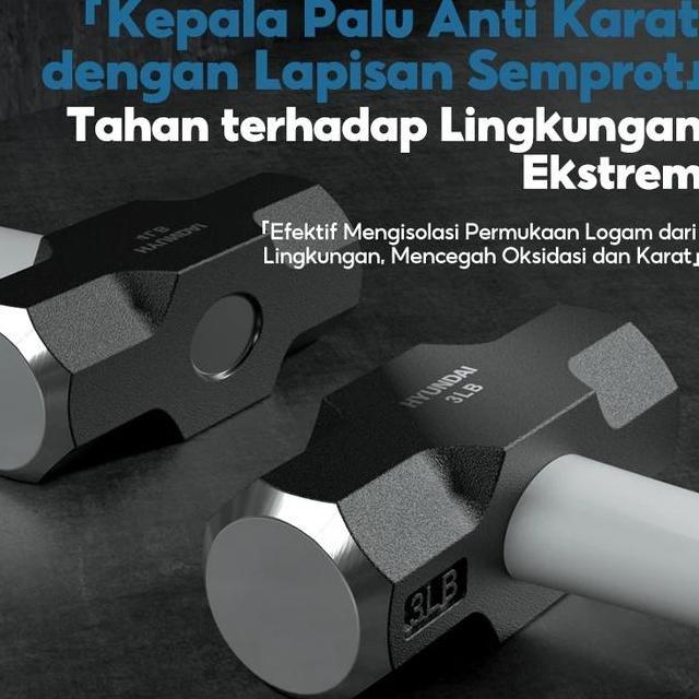 Hyundai 2Lb3Lb4Lb Palu Segi Delapan Palu Besi Tugas Berat Palu Batu Jumbo Palu Persegi Satu Bagian