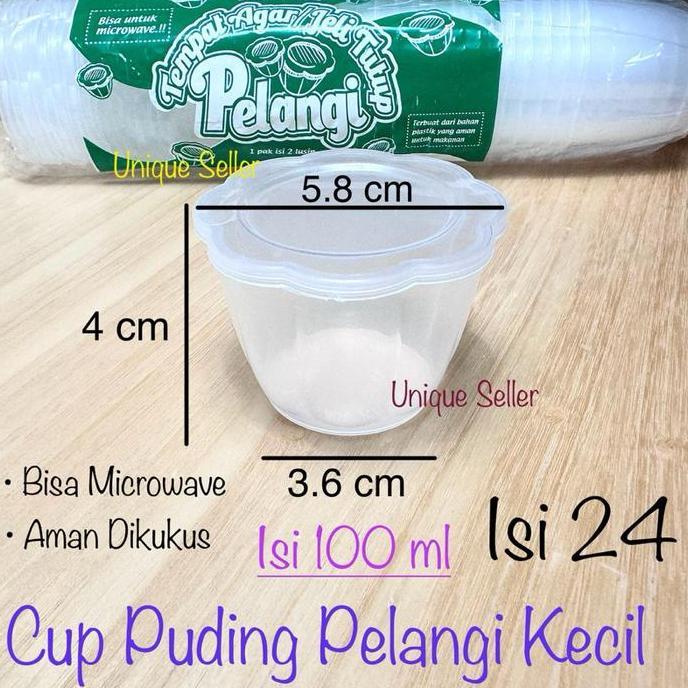 Ap.carihouse - [Isi24] Cup Puding 100ml Pelangi Kecil / Tempat Agar 100 ml Pelangi / Cup Jelly Agar 