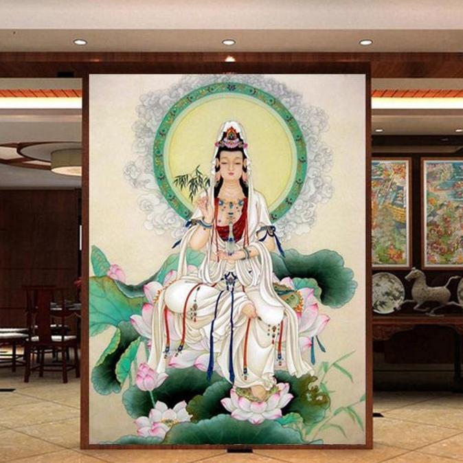 cv.lamsiah- DIY Diamond Painting Full Dewi Kwan yim guan yin teratai 70x90cm D597 Diskon