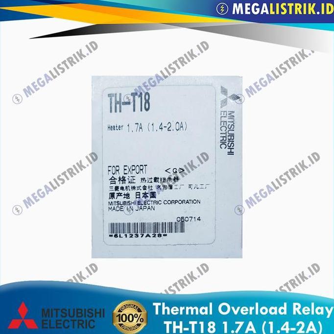 cvfolka Mitsubishi TH-T18 1.7A ( 1.4-2A ) / Thermal Overload Relay THT18 1.7 Ampere
