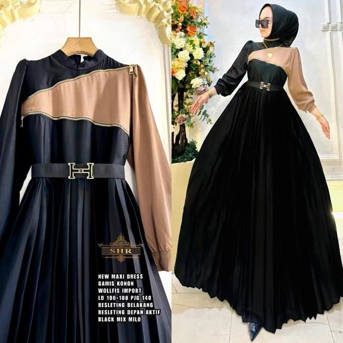 Khza- Shr TerbaruGamis Dada Zipper Serong  Muslim Dress Nita Wolfis