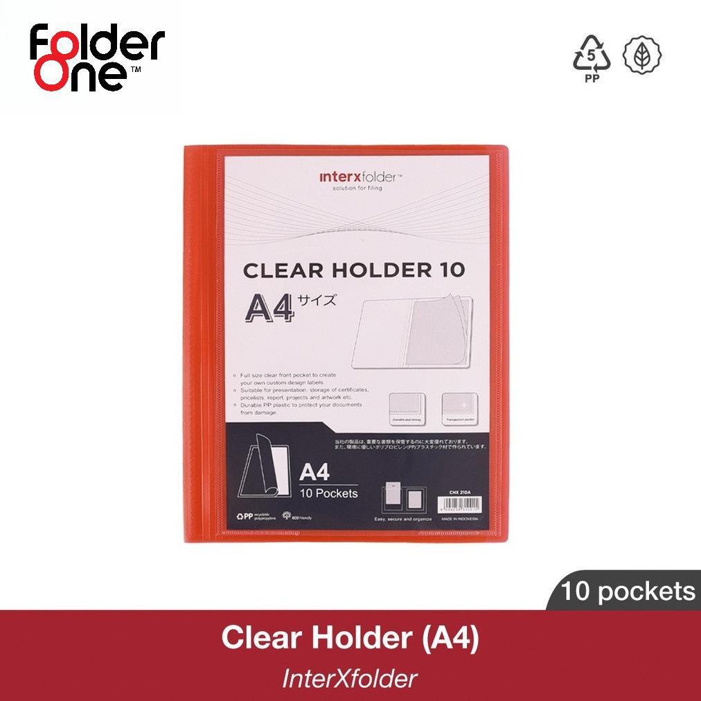 InterX Folder Clear Holder / Map Display Album Ada Kantong Depan / Document Keeper 10 lembar A4