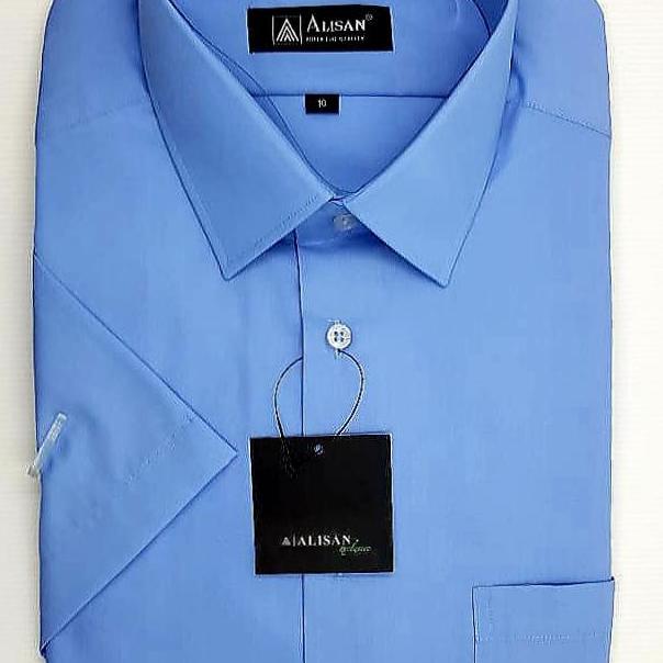 ALISAN ORIGINAL Slim Fit Kemeja Pria Lengan Pendek Abu 6 ( Abu Tua )