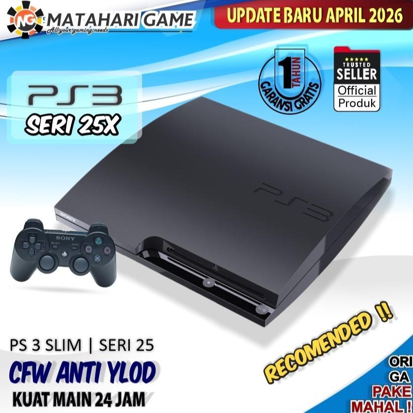PLAYSTATION 3 PS3 SLIM SERI 25 SONY CFW 500GB +1 TAHUN GARANSI