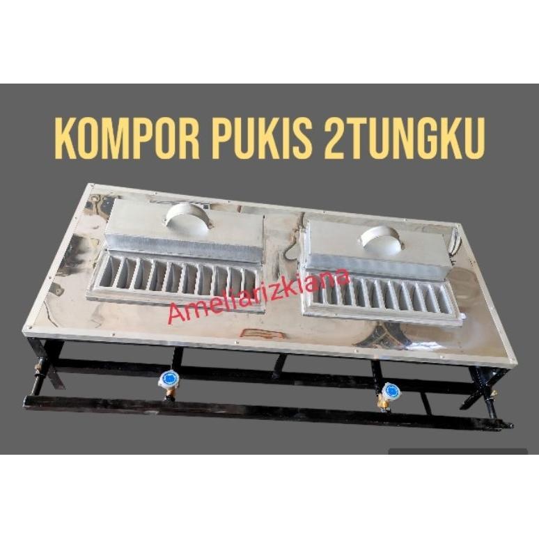 NEW Kompor Pukis , pancong lumer 2 Tungku bahan stenlis +Cetakan Pukis Jumbo + Tutup [terbaik][terla