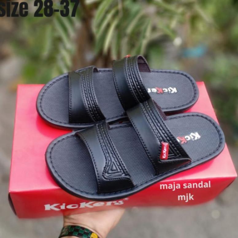 Free Ongkir Sandal Anak Kicres Slop Ban 2 Sandal Anak Kulit Size 28-37 Sandal Anak Laki Laki Slop Mu