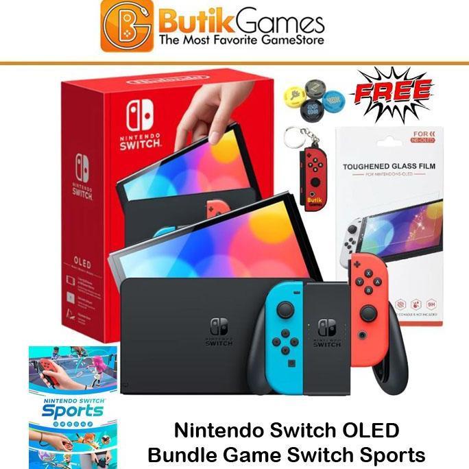 Nintendo Switch OLED Console Neon Red Blue Bundle Game Switch Sports