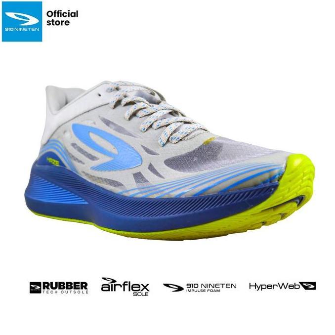 Promo Sepatu Running Ori 910 - Haze Vision Abu Muda/Biru/Kuning