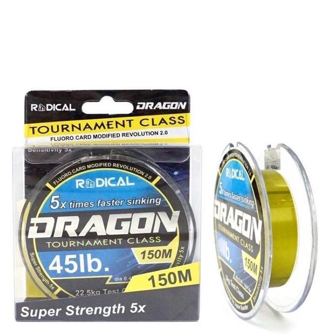 Mano- Radical Senar Dragon 150M Lht Yellow Tali Pancing Nilon Monofilament Kolaman Galatama Galapung