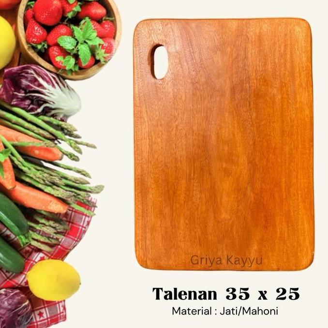 Talenan Kayu Ukuran 35X25 / Talenan Kayu Jati / Talenan Kayu Mahoni / Talenan Besar / Talenan Tataka