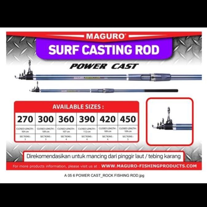 joran maguro surf casting power cast atau sejenis 270 joran pasiran