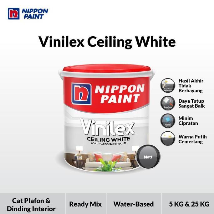 // NIPPON VINILEX CEILING WHITE -25KG-CAT PLAFON & GYPSUM NIPPON PAINT *