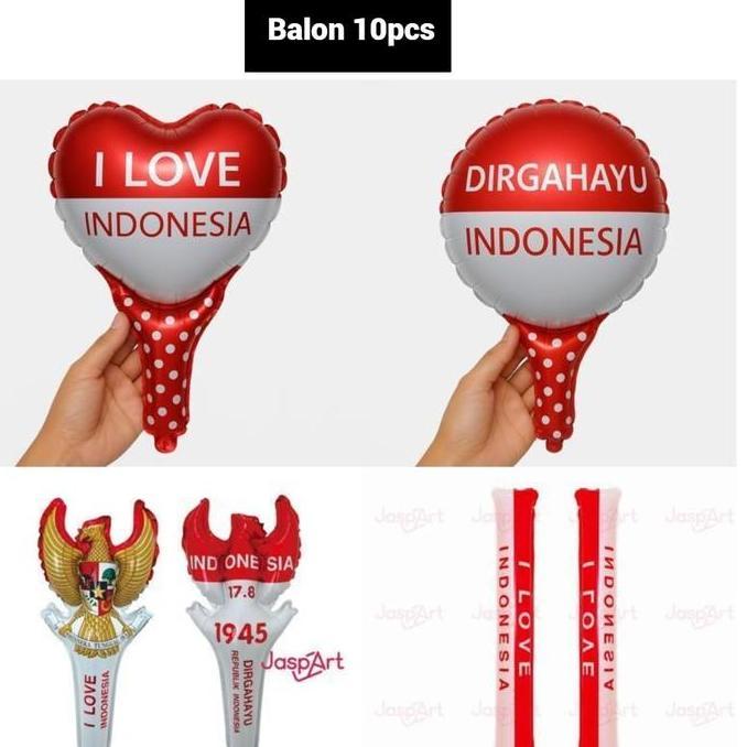 50pcs Balon PENTUNGAN Foil HUT RI - Balon Tepuk Pentungan Dirgahayu Indonesia 17an 17 Agustus