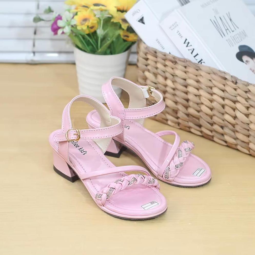 Diskon Sandal Anak Perempuan Hak Tahu 3Cm Model Kepang Belian // Sandal Hak Kaca Anak Perempuan