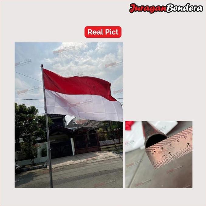 Tiang Bendera Rumah 4 Meter + Bendera Merah Putih Rumah Terlaris